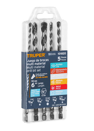 Juego de brocas 5 piezas Truper