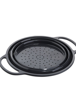 Colador plegable silicón negro 24cm Kuchenprofi