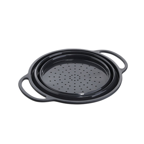 Colador plegable silicón negro 24cm Kuchenprofi