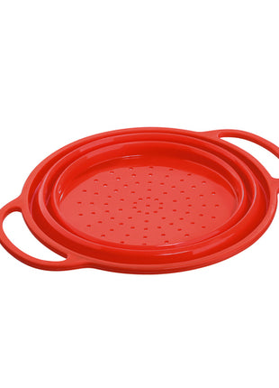 Colador plegable silicón rojo 24cm Kuchenprofi