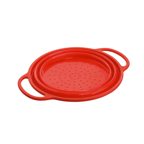 Colador plegable silicón rojo 24cm Kuchenprofi