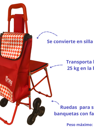 Carro de mandado con silla rojo 1635 Brang