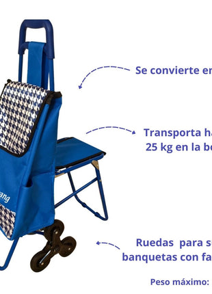 Carro de mandado con silla azul 1636 Brang