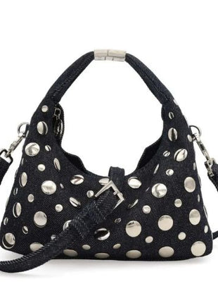 Cloe Bolsa Hobo Mini Denim Con Estoperoles Color Azul 1BLCP26986MAR