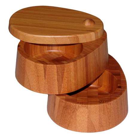 Especiero doble con tapa magnética Totally Bamboo