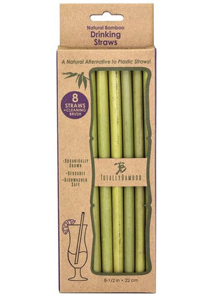 Set de 8 pajitas reutilizables de bambú Totally Bamboo