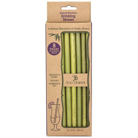 Set de 8 pajitas reutilizables de bambú Totally Bamboo