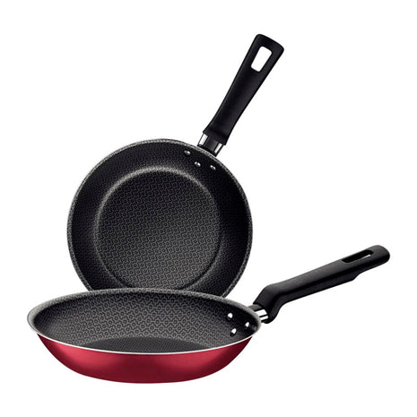 Tramontina Juego de sartenes Loreto 20399780 rojo de 2 piezas en aluminio con revestimiento interno y externo antiadherente Starflon Max