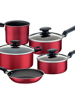 Tramontina Batería de cocina 20399782 rojo en aluminio con revestimiento interno y externo antiadherente Starflon Max