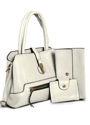 Gogo bolsa Mod. 207-2-BLA, color: blanco, para dama con tarjetero y cartera