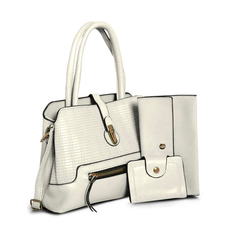 Gogo bolsa Mod. 207-2-BLA, color: blanco, para dama con tarjetero y cartera