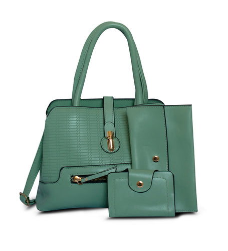 Gogo bolsa Mod. 207-4-VDE, color: verde, para dama con tarjetero y cartera