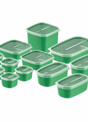 Tramontina Juego de Potes MixColor 25499215 verde con tapa transparente 12 piezas
