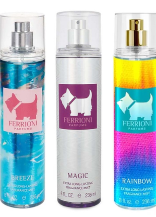 Ferrioni set 3 Body Mist de 236 ml C/U. Aromas Mixtos. Dama
