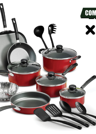 Combo Tramontina 3 Baterías Primaware 18 Pzas c/u Mod. 80119567 Rojo