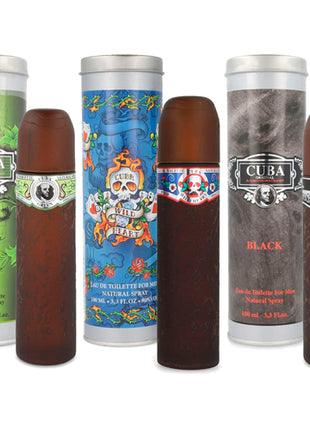 Combo Cuba Perfume Green 36264 100ml + Wild Heart 73629 100ml + Black 32402 100ml Caballero