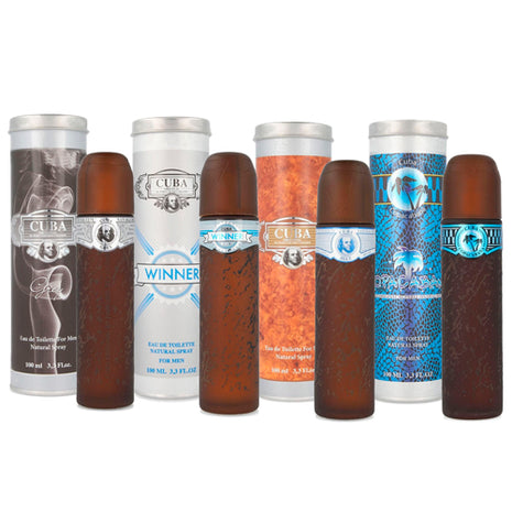 Combo Cuba Perfume Grey A91 100ml + Winner 361234 100 ml + Blue 32396 100ml + Copacabana 73595 100ml Caballero