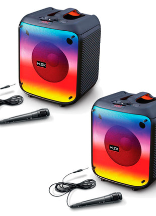 Combo Misik 2 Bafles MS231 Bluethooth Luz Led Negro
