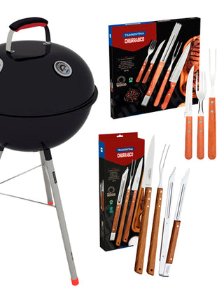 Combo Tramontina Asador TCP 450L 26500009 + Juego Para Asado 22399028 + Juego Para Asado 26499036