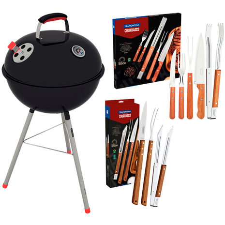Combo Tramontina Asador TCP 450L 26500009 + Juego Para Asado 22399028 + Juego Para Asado 26499036