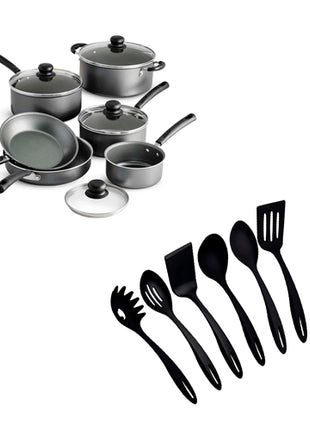 Combo Tramontina Batería de Cocina Primaware 10 Piezas 80119542 + Ability Juego de Utensilios 25199009