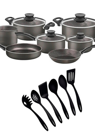 Combo Tramontina Batería de Cocina Paris 11 Piezas 28599602 + Ability Juego de Utensilios 25199009