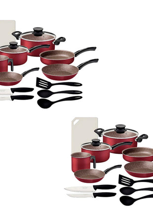 Combo Tramontina 2 Baterías de Cocina Paris 14 Piezas Rojo 27899365