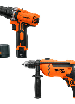 Combo Truper Taladro Inalámbrico TALI-12AC + Rotomartillo ROTO-1-2 A8