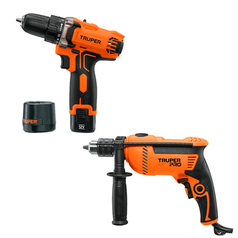 Combo Truper Taladro Inalámbrico TALI-12AC + Rotomartillo ROTO-1-2 A8