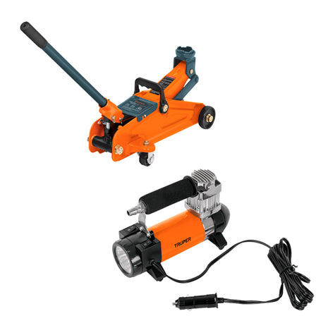 Combo Truper Gato Hidráulico 14944 2 Ton. + Compresor de Aire COMP-12 12V