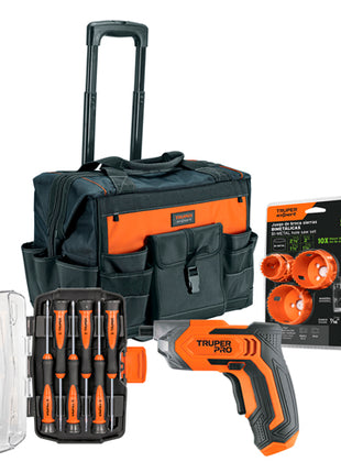 Combo Truper Maleta 101902 + Destornillador DESI-36 + Set Desarmadores JOY-6L + Brocas 100815