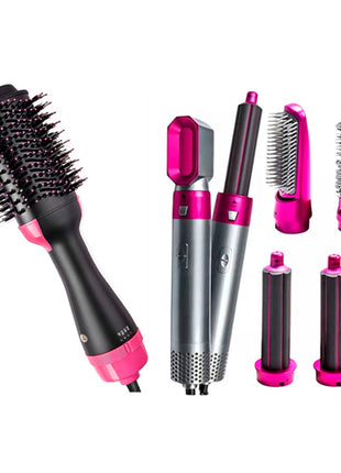 Combo Hot Air Brush Cepillo Secador Negro - CEIC01 + Cepillo Secador Hot Airstyler Plata 5 en 1 - CSC5