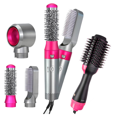 Combo Hot Airstyler Cepillo para Cabello 3 en 1 Plata - CSC3 + Hot Air Brush Cepillo Secador Negro - CEIC01