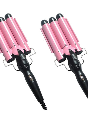 Combo Pro 2 Rizadoras de Cabello Profesional 3 Varillas Rosa - CRC3