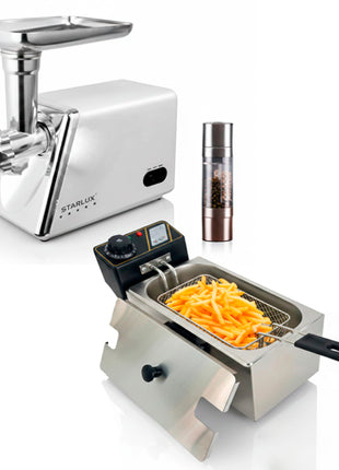 Combo Starlux Picadora de Carne SL8760 + Starlux Freidora Eléctrica SMF-02