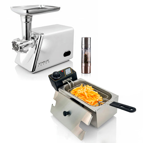 Combo Starlux Picadora de Carne SL8760 + Starlux Freidora Eléctrica SMF-02