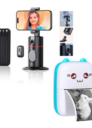 Combo Gift Box Soporte para Celular BPB-60872 + Aipika Mini Impresora IT01 Blanco