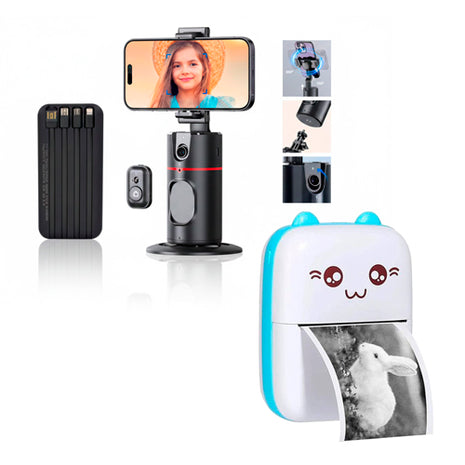 Combo Gift Box Soporte para Celular BPB-60872 + Aipika Mini Impresora IT01 Blanco