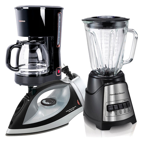 Combo Hamilton Beach Licuadora - 58148-MXR + Hamilton Beach Plancha de Vapor - 14210R + Daewoo Cafetera 12 tazas - DCM-1884