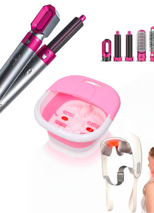 Combo Gift Box Set Relajación SM-NP02 Cuello Espalda + Hot Airstyler Cepillo Secador CSC5 Plata
