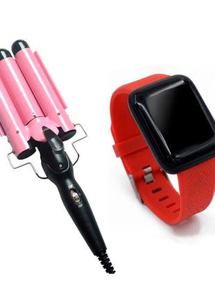 Combo Pro Rizador CRC3 Rosa + Highlink Reloj Inteligente HIGSMARTW Rojo