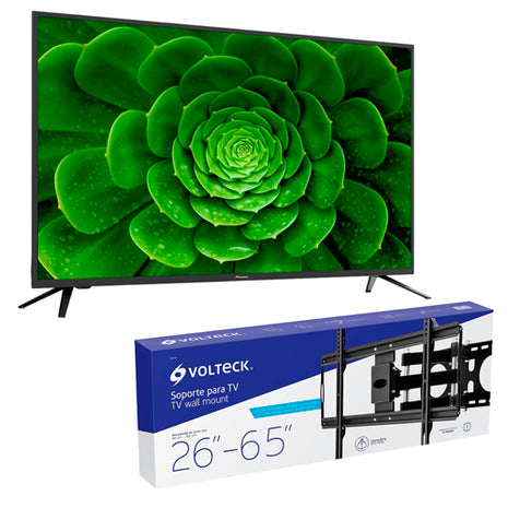 Combo Pioneer Televisor 43” PN4375124U + Volteck Soporte para Pantalla TVSM-65 Negro