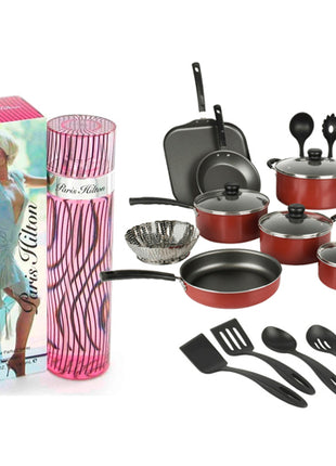 Combo Tramontina Batería Primaware Mod. 80119567 Rojo 18PZS + Paris Hilton Perfume PHD100 Dama 100 ml