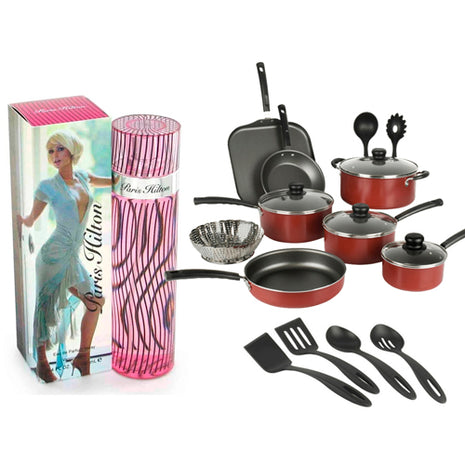 Combo Tramontina Batería Primaware Mod. 80119567 Rojo 18PZS + Paris Hilton Perfume PHD100 Dama 100 ml