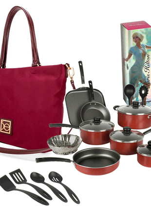 Combo Tramontina Batería Primaware Mod. 80119567 Rojo 18PZS + Cloe Bolso 2BLCO25081TIN Tinto + Paris Hilton Perfume PHD100 Dama 100 ml