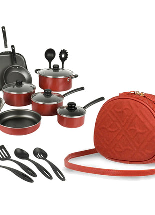 Combo Tramontina Batería Primaware Mod. 80119567 Rojo 18PZS + Cloe Bolso 2BLCI24724ROJ Rojo Cross Body