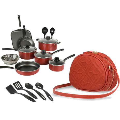 Combo Tramontina Batería Primaware Mod. 80119567 Rojo 18PZS + Cloe Bolso 2BLCI24724ROJ Rojo Cross Body