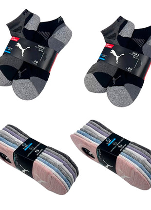 Combo Puma Calcetines PUMA8RSA 8 Pares Rosa Dama + Calcetines PUMA8RSA 8 Pares Rosa Dama + Calcetines PUMA10GRS 10 Pares Gris Caballero + Calcetines PUMA10GRS 10 Pares Gris Caballero
