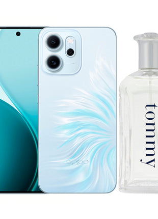 Combo Oppo Smartphone Reno14 F 5G Azul de 256GB - CPH2743 + Tommy Hilfiger Perfume para Caballero 100ml - TOMMY100