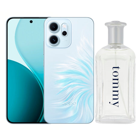 Combo Oppo Smartphone Reno14 F 5G Azul de 256GB - CPH2743 + Tommy Hilfiger Perfume para Caballero 100ml - TOMMY100